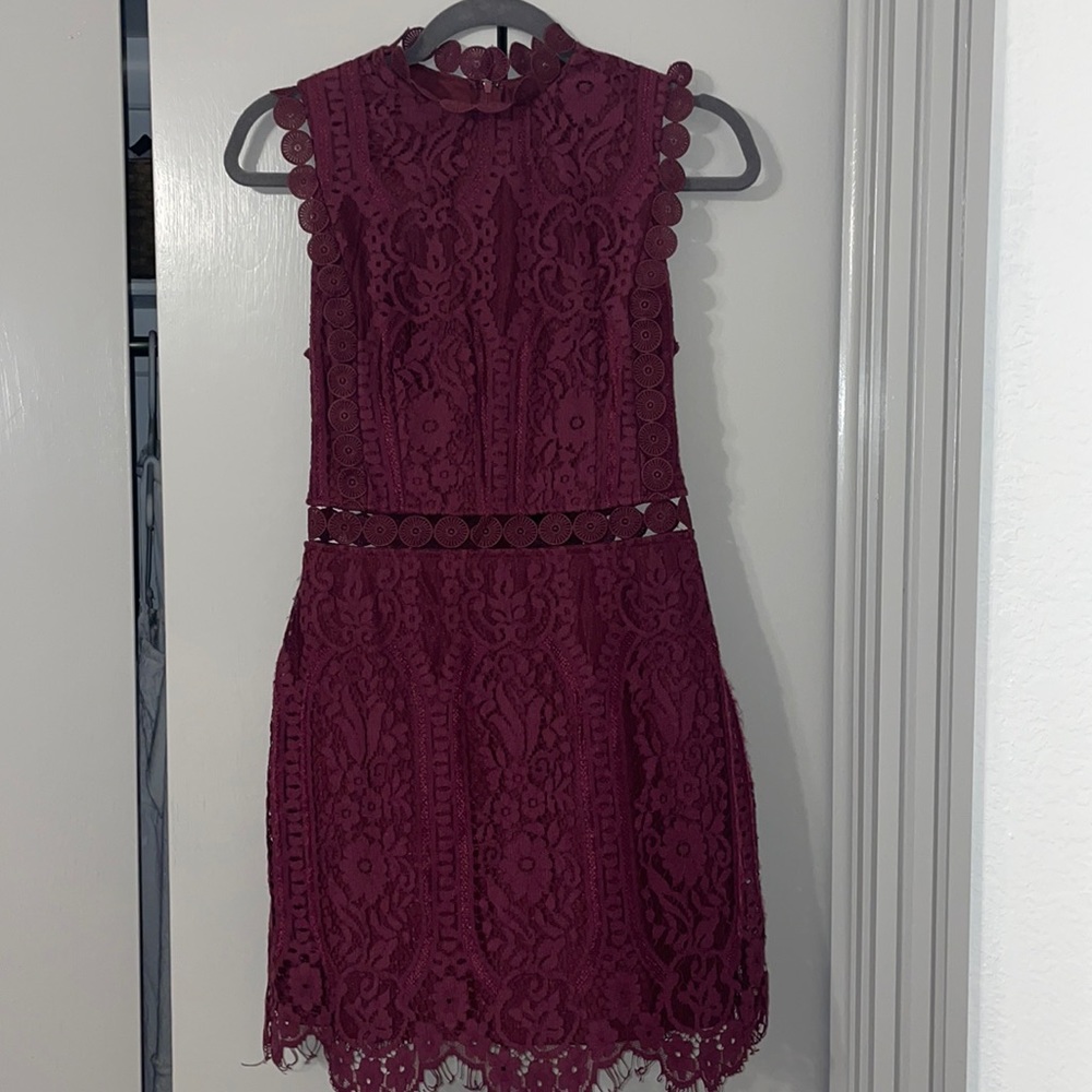 Red lace dress